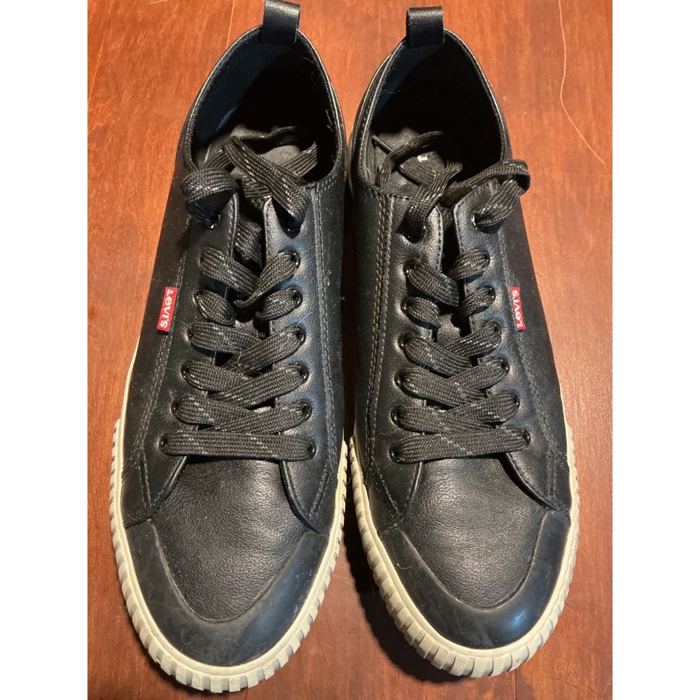 Levis Mens Turner Low Top Sneakers Black Synthetic Leather‎ 51064154AB Size 10.5